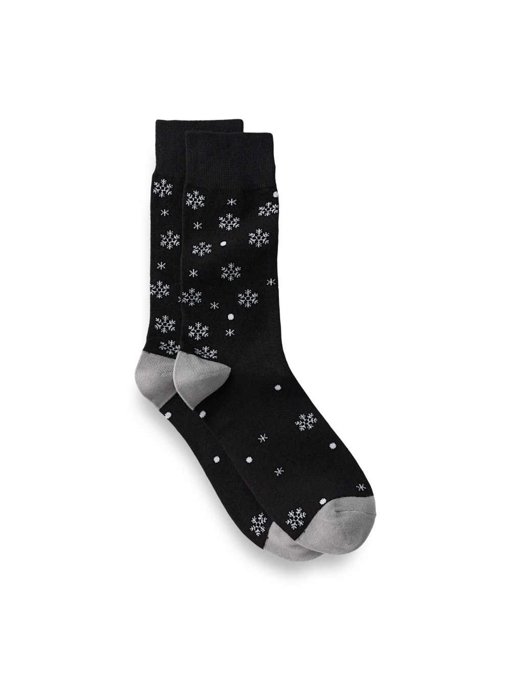 Product Image of Snowflake Cotton Blend Socks-Black