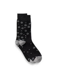 Snowflake Cotton Blend Socks - Black