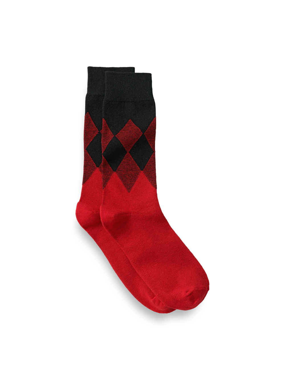 Product Image of Argyle Cotton Blend Socks-Red/Black