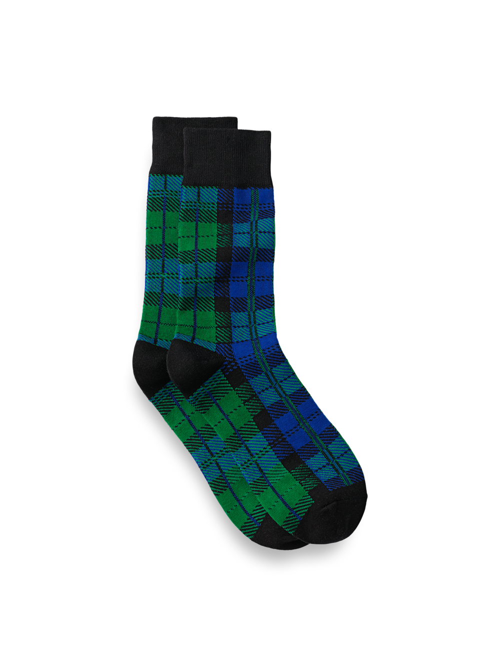 Product Image of Blackwatch Plaid Cotton Blend Socks-Blue Multi