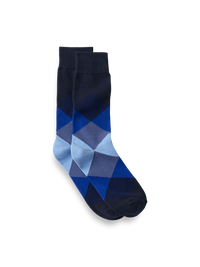Argyle Cotton Blend Sock - Blue Multi