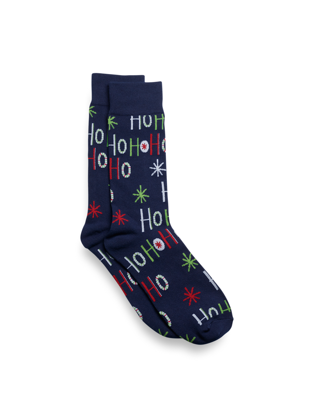 Product Image of Christmas Motif Cotton Blend Sock-Navy Multi
