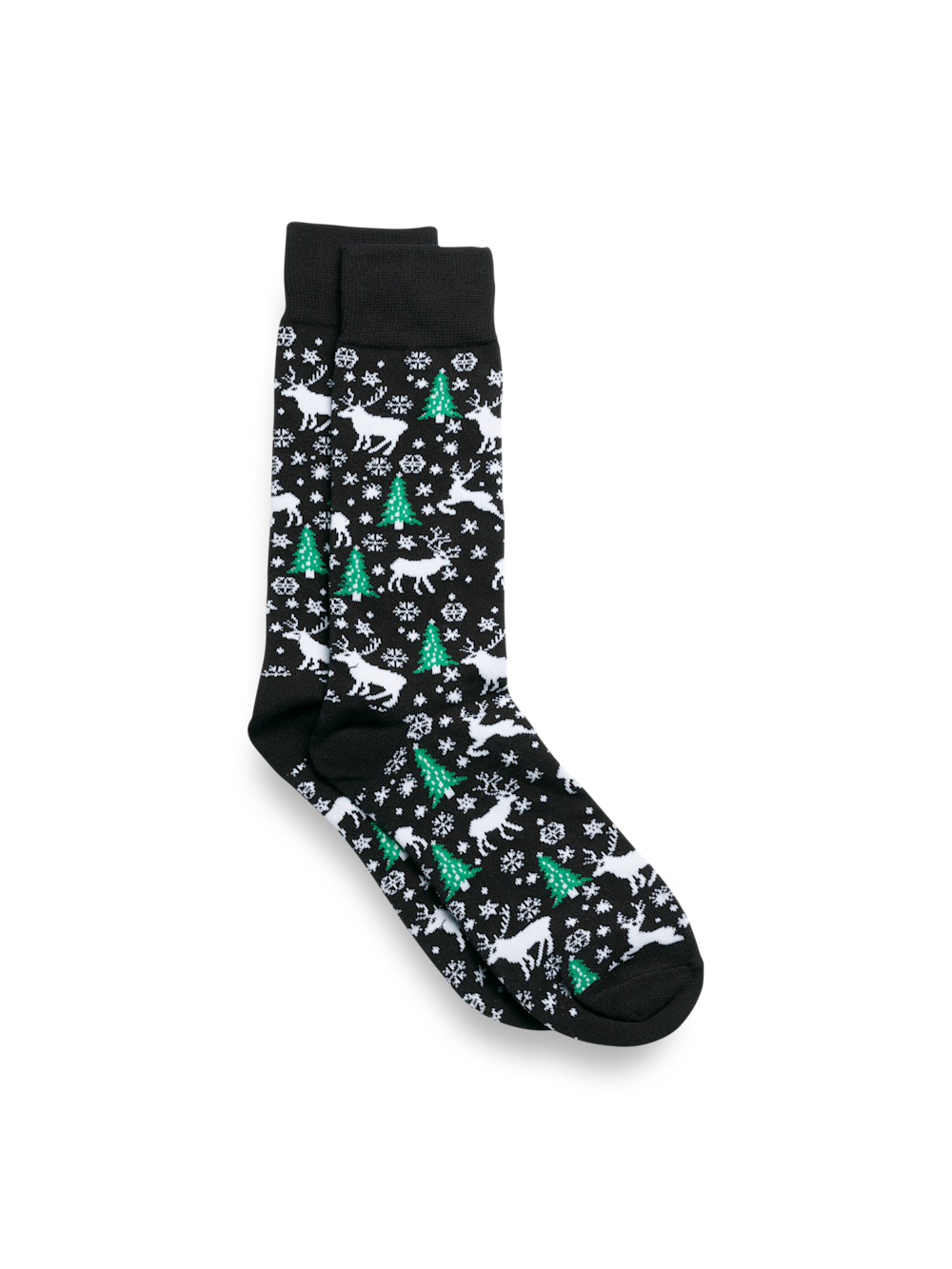 Product Image of Reindeer Motif Cotton Blend Sock-Black Multi