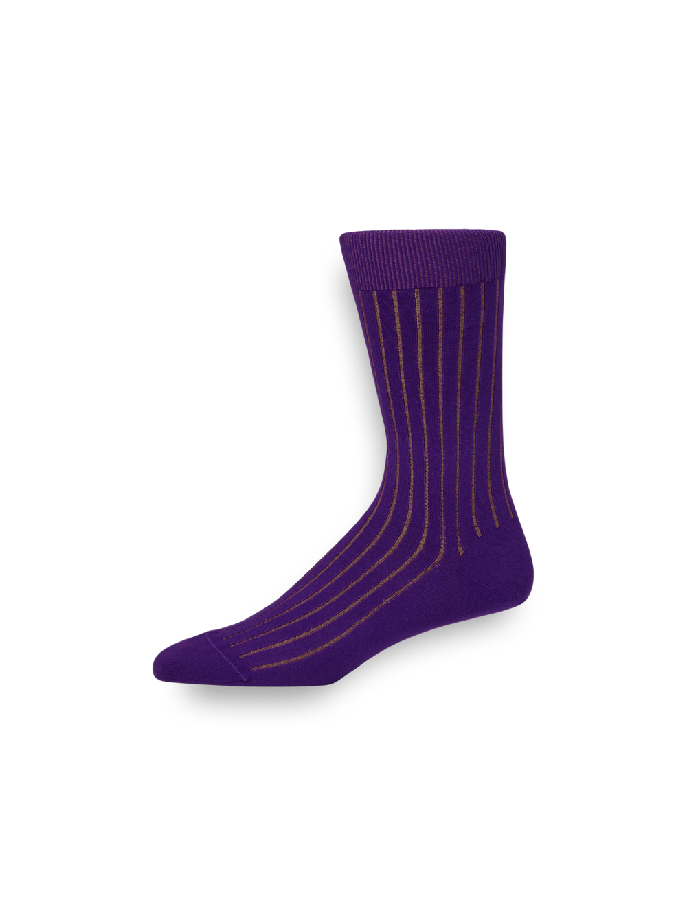 Alternate Image of Solid Rib With Contrast Cotton Blend Sock-1