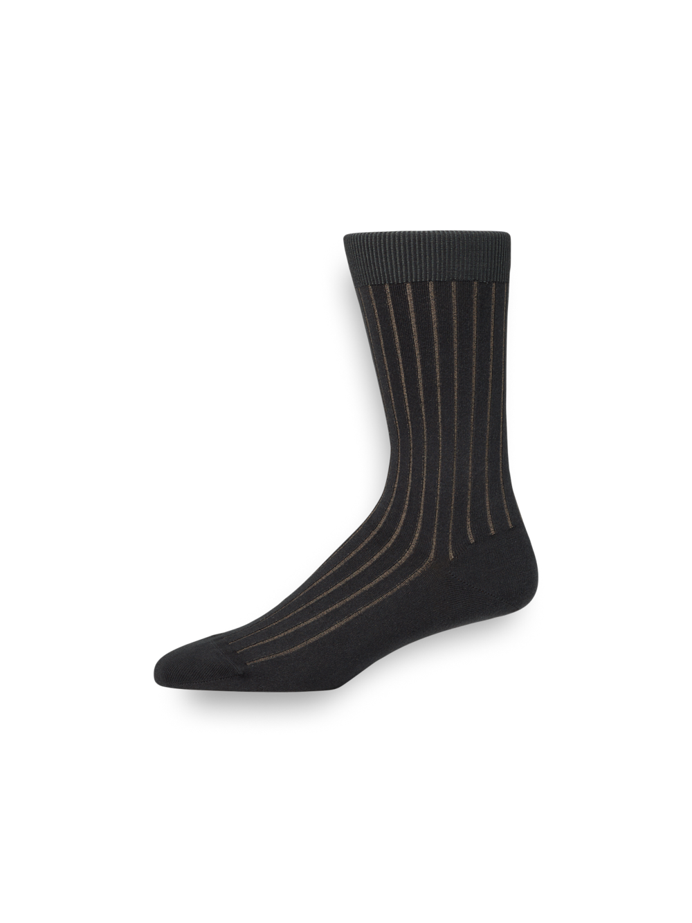 Alternate Image of Solid Rib With Contrast Cotton Blend Sock-1