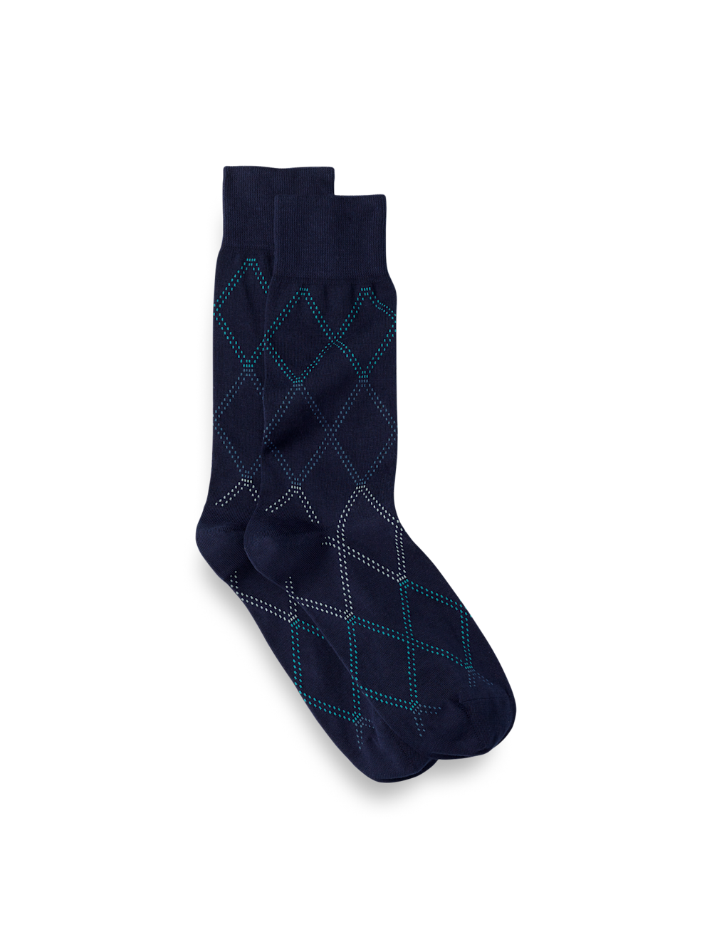Product Image of Windowpane Cotton Blend Sock-Navy Multi