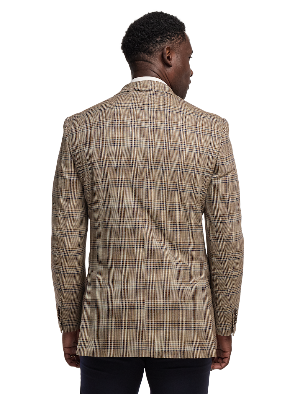Alternate Image of Microfiber Plaid Single Breasted Notch Lapel Sport Coat-6