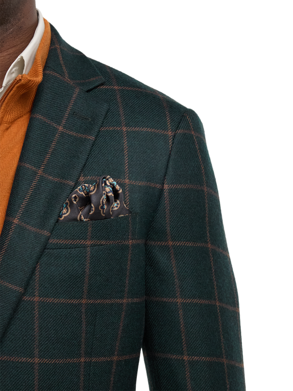 Alternate Image of Wool Blend Windowpane Single Breasted Notch Lapel Sport Coat-5