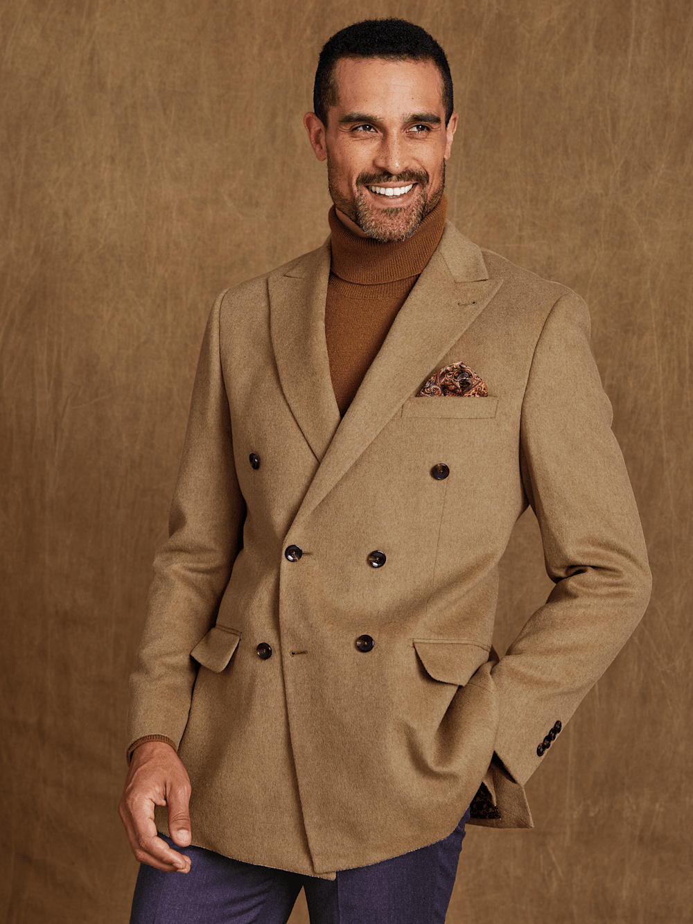 Alternate Image of Camel Hair Double Breasted Peak Lapel Sport Coat-7