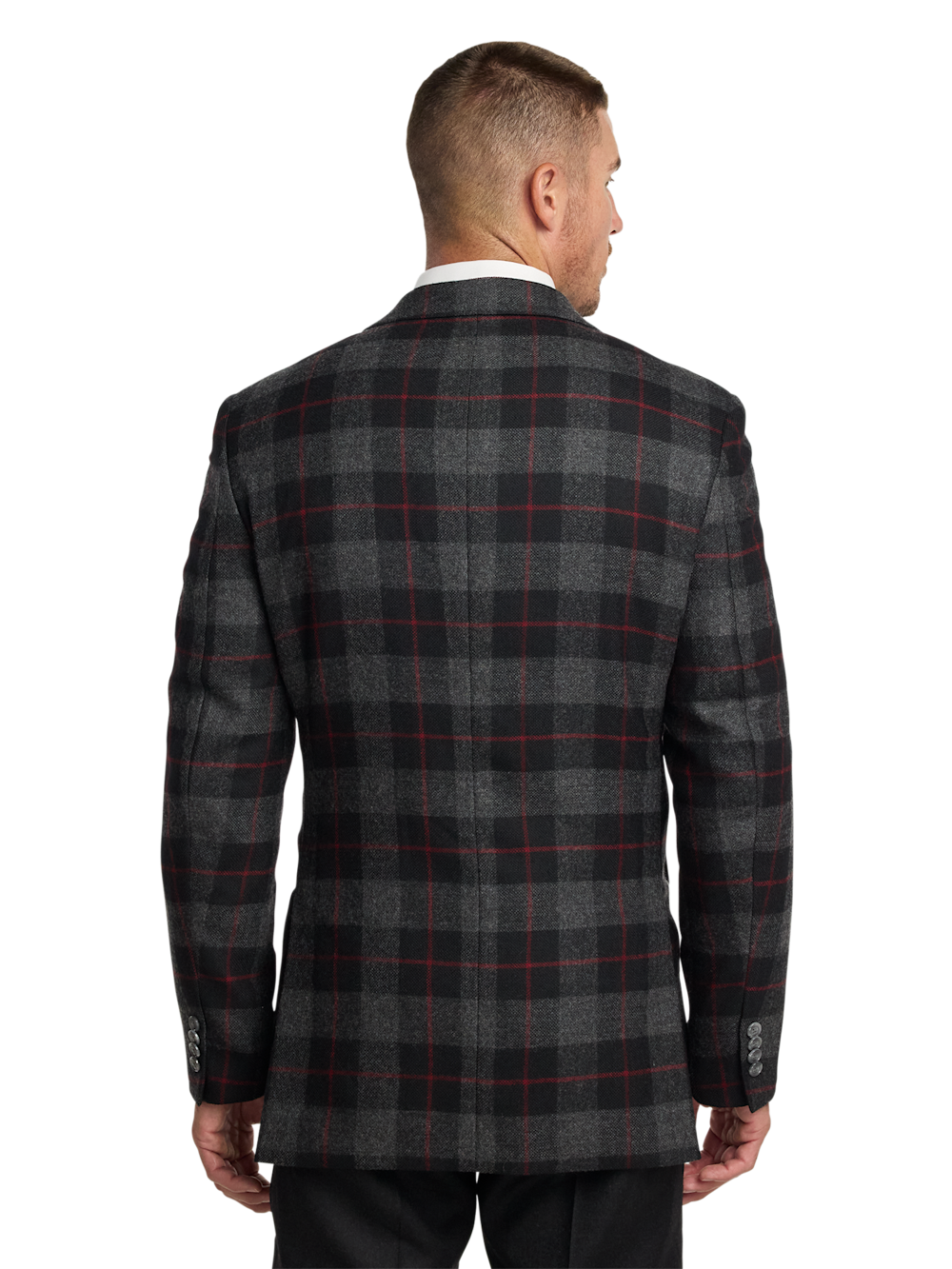 Alternate Image of Wool Blend Plaid Single Breasted Notch Lapel Sport Coat-7