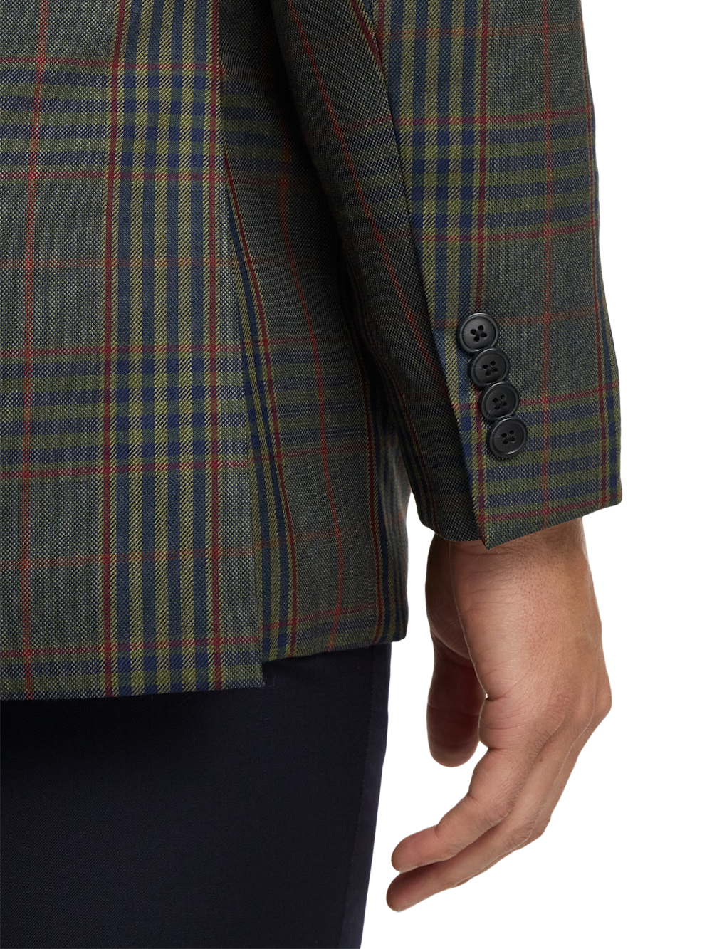 Alternate Image of Wool Blend Plaid Single Breasted Notch Lapel Sport Coat-3