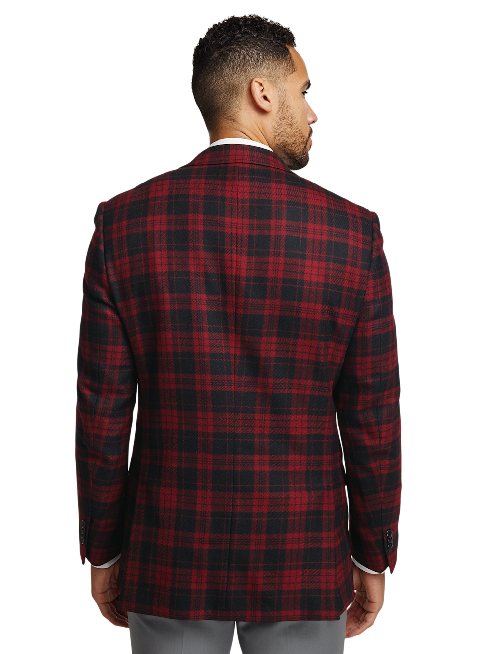 Alternate Image of Wool Plaid Single Breasted Notch Lapel Sport Coat-6