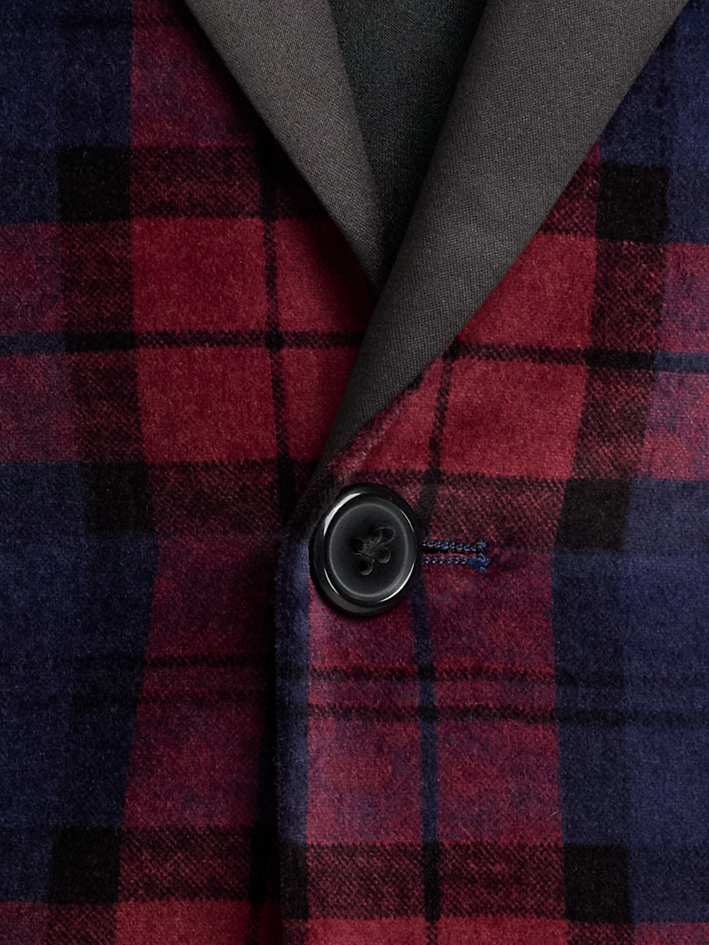 Alternate Image of Velvet Plaid Single Breasted Satin Peak Lapel Sport Coat-4