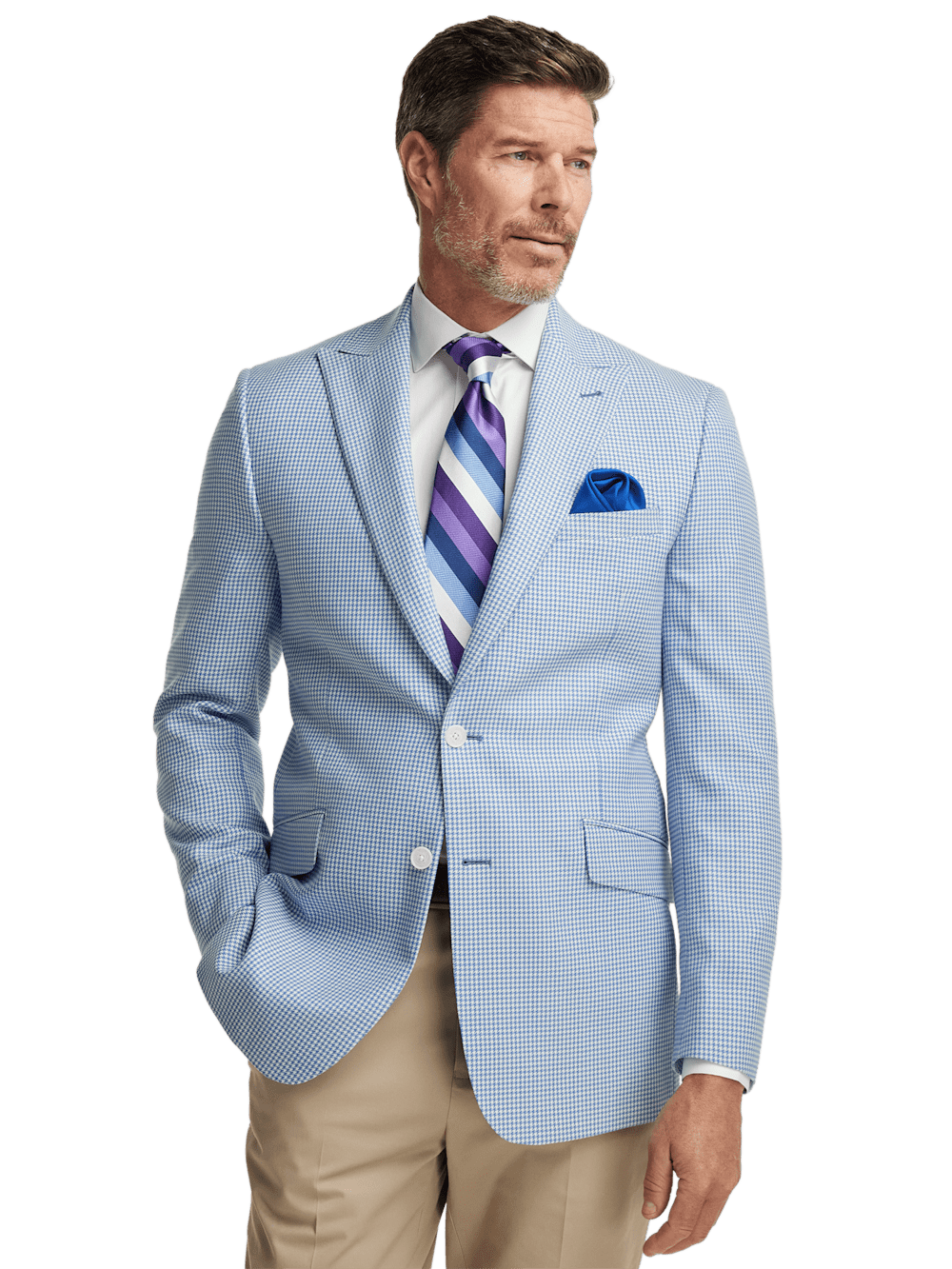 Alternate Image of Wool Houndstooth Single Breasted Peak Lapel Sport Coat-1
