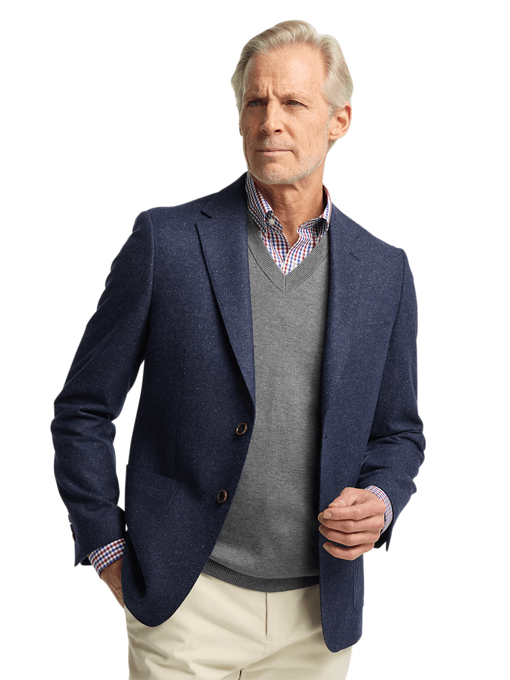 Alternate Image of Wool Blend Donegal Single Breasted Notch Lapel Sport Coat-1