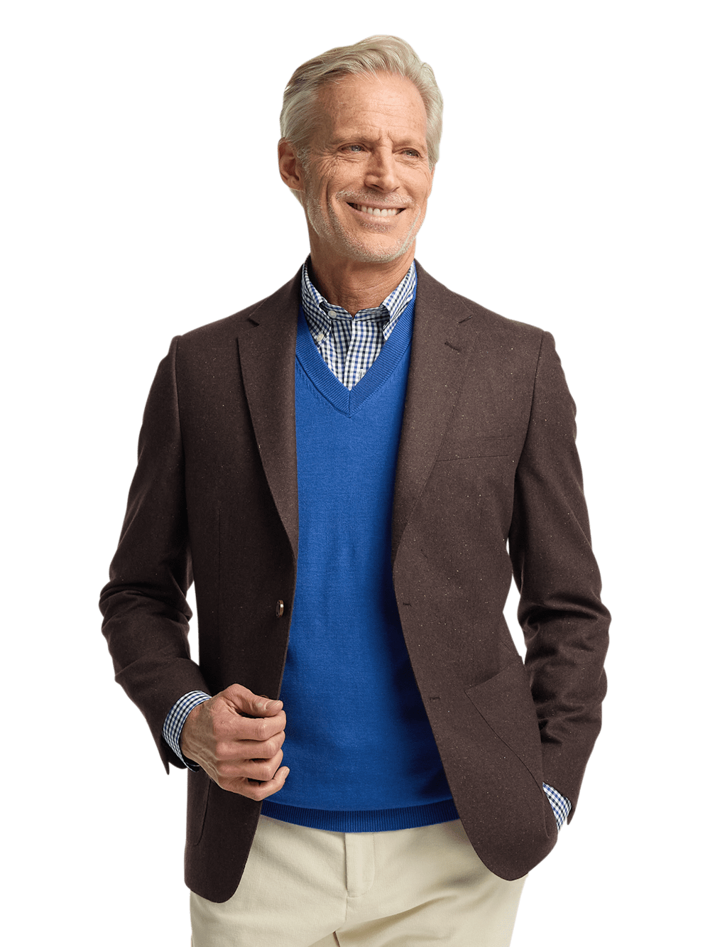 Alternate Image of Wool Blend Donegal Single Breasted Notch Lapel Sport Coat-1