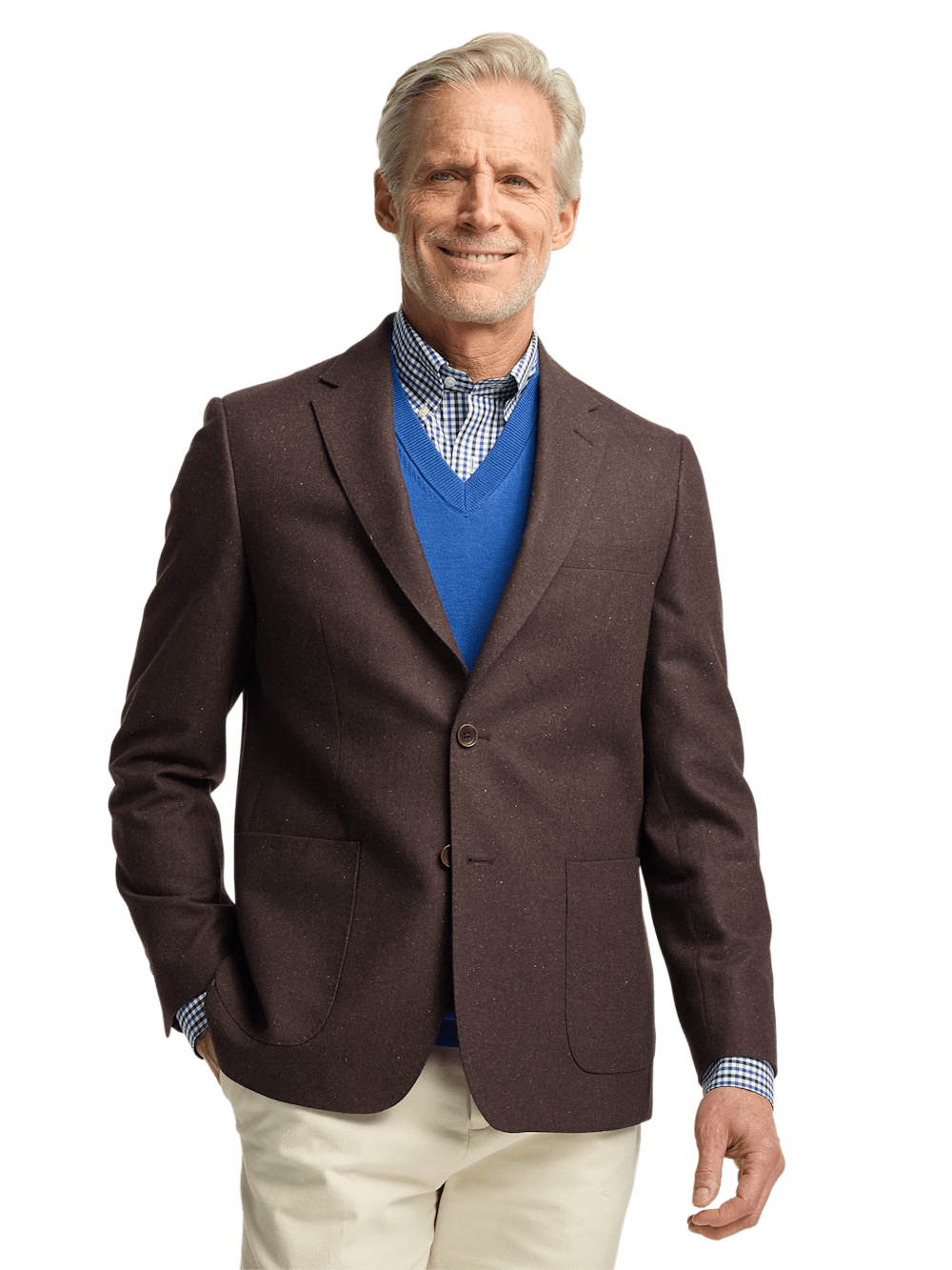 Alternate Image of Wool Blend Donegal Single Breasted Notch Lapel Sport Coat-2