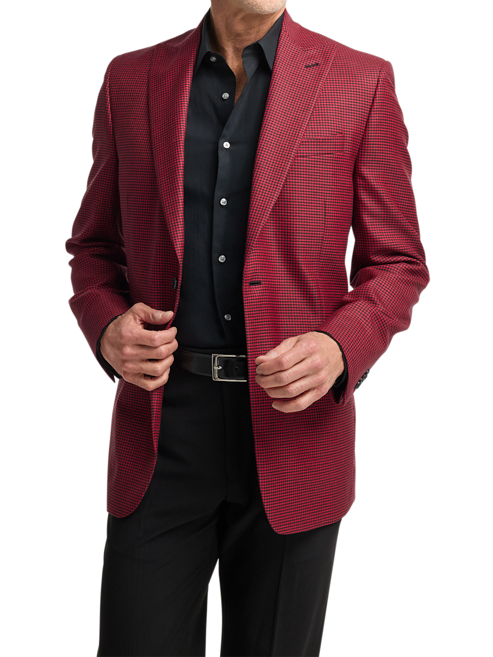 Alternate Image of Wool Houndstooth Single Breasted Peak Lapel Sport Coat-1