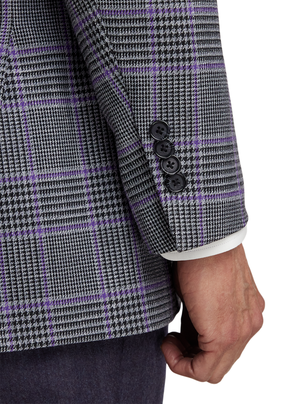 Alternate Image of Microfiber Plaid Single Breasted Notch Lapel Sport Coat-2