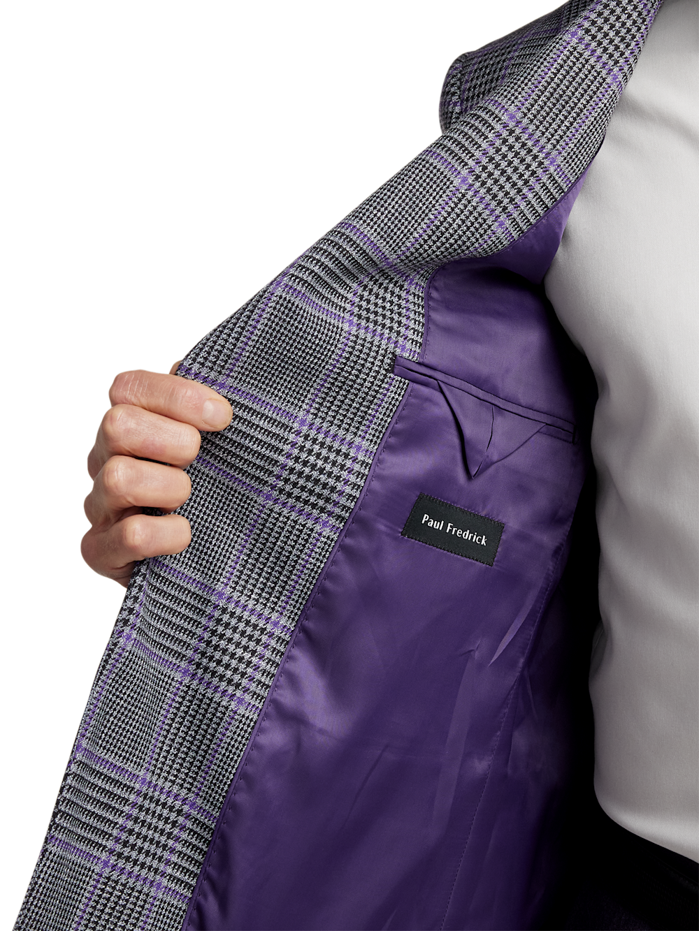 Alternate Image of Microfiber Plaid Single Breasted Notch Lapel Sport Coat-3