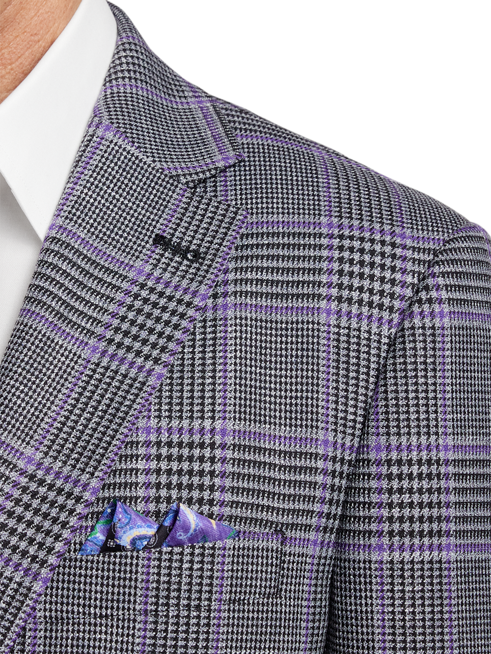 Alternate Image of Microfiber Plaid Single Breasted Notch Lapel Sport Coat-5