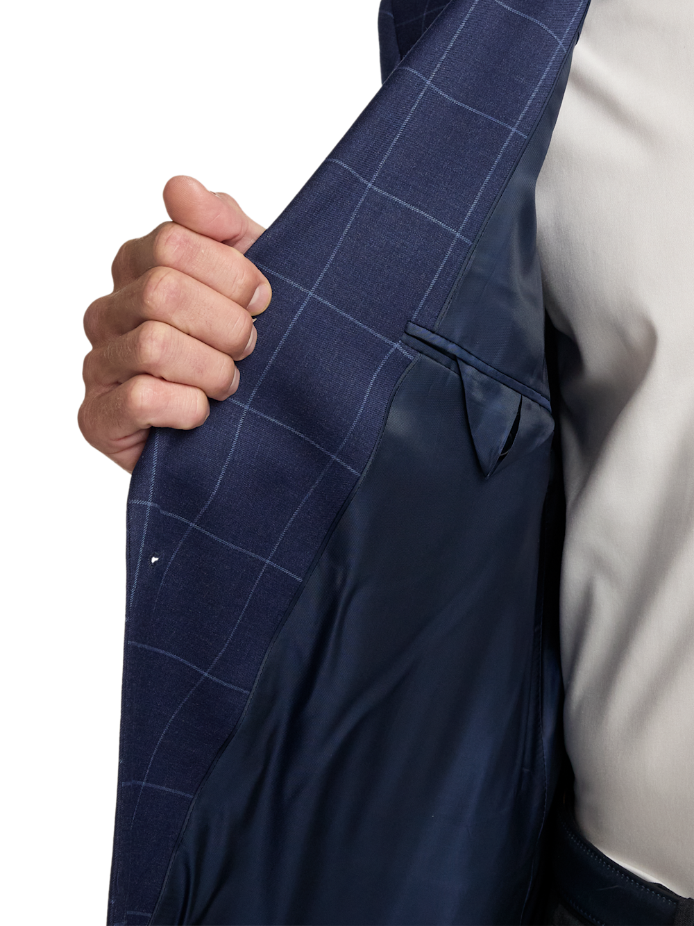 Alternate Image of Wool Blend Windowpane Double Breasted Peak Lapel Sport Coat-3