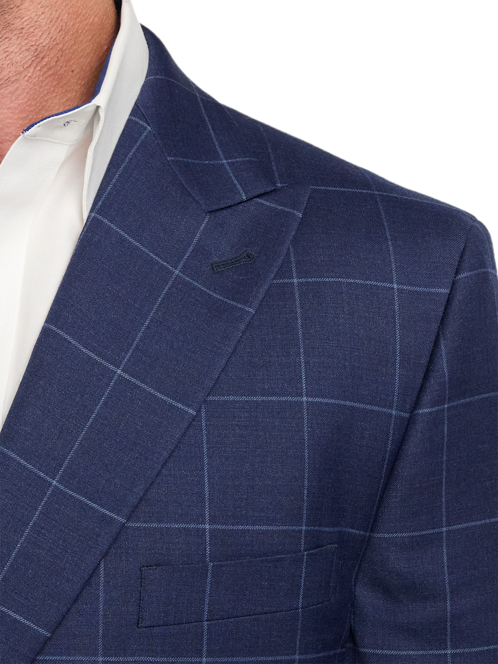 Alternate Image of Wool Blend Windowpane Double Breasted Peak Lapel Sport Coat-5