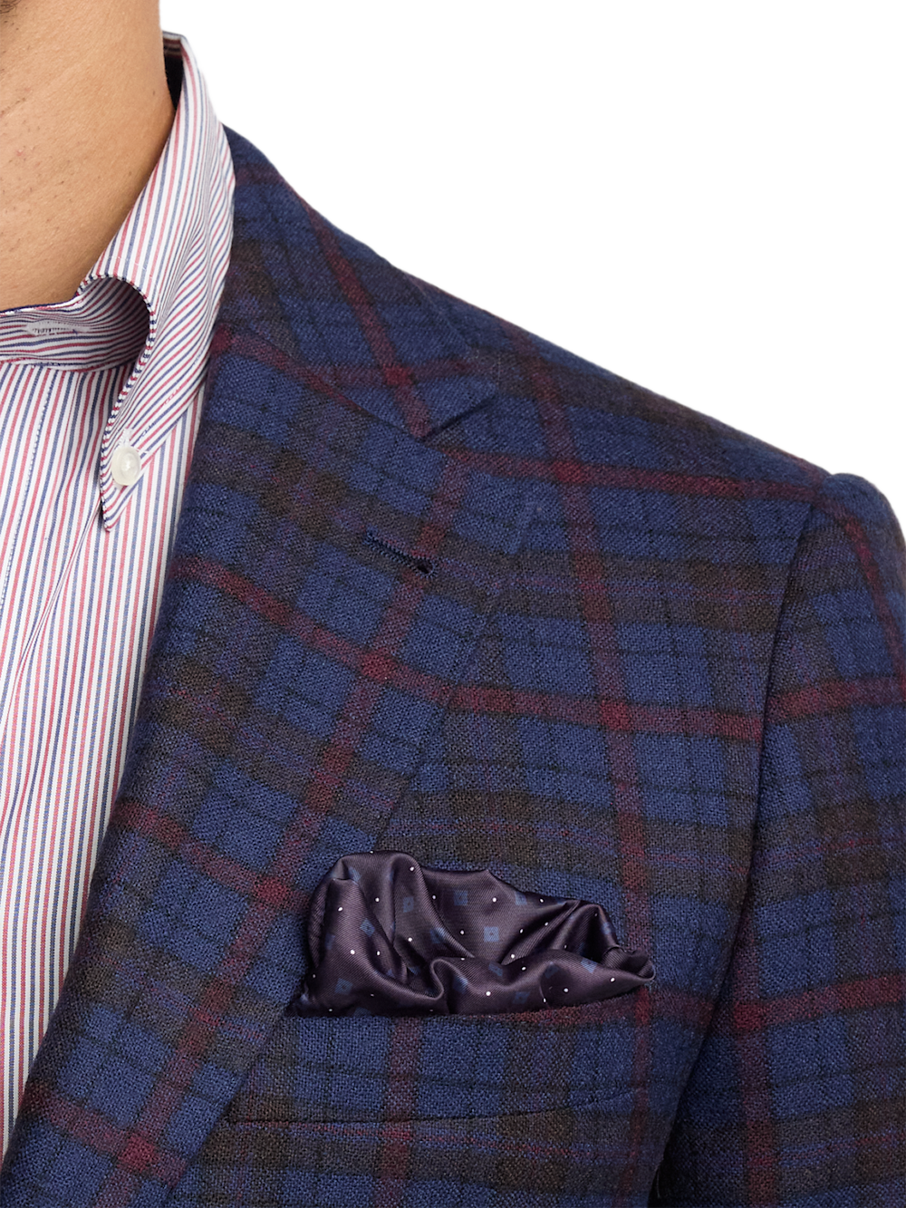 Alternate Image of Wool Plaid Single Breasted Notch Lapel Sport Coat-6