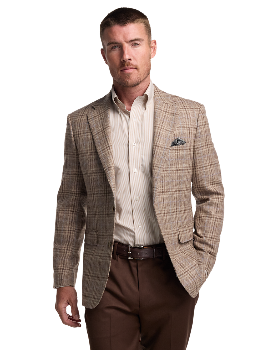 Alternate Image of Wool Plaid Single Breasted Notch Lapel Sport Coat-2