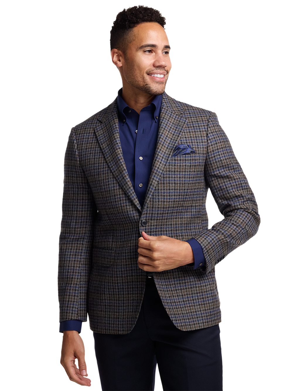 Alternate Image of Wool Check Single Breasted Notch Lapel Sport Coat-1
