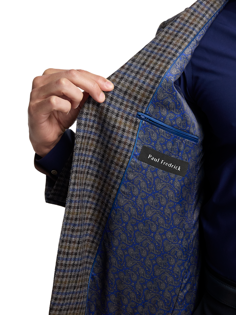Alternate Image of Wool Check Single Breasted Notch Lapel Sport Coat-4