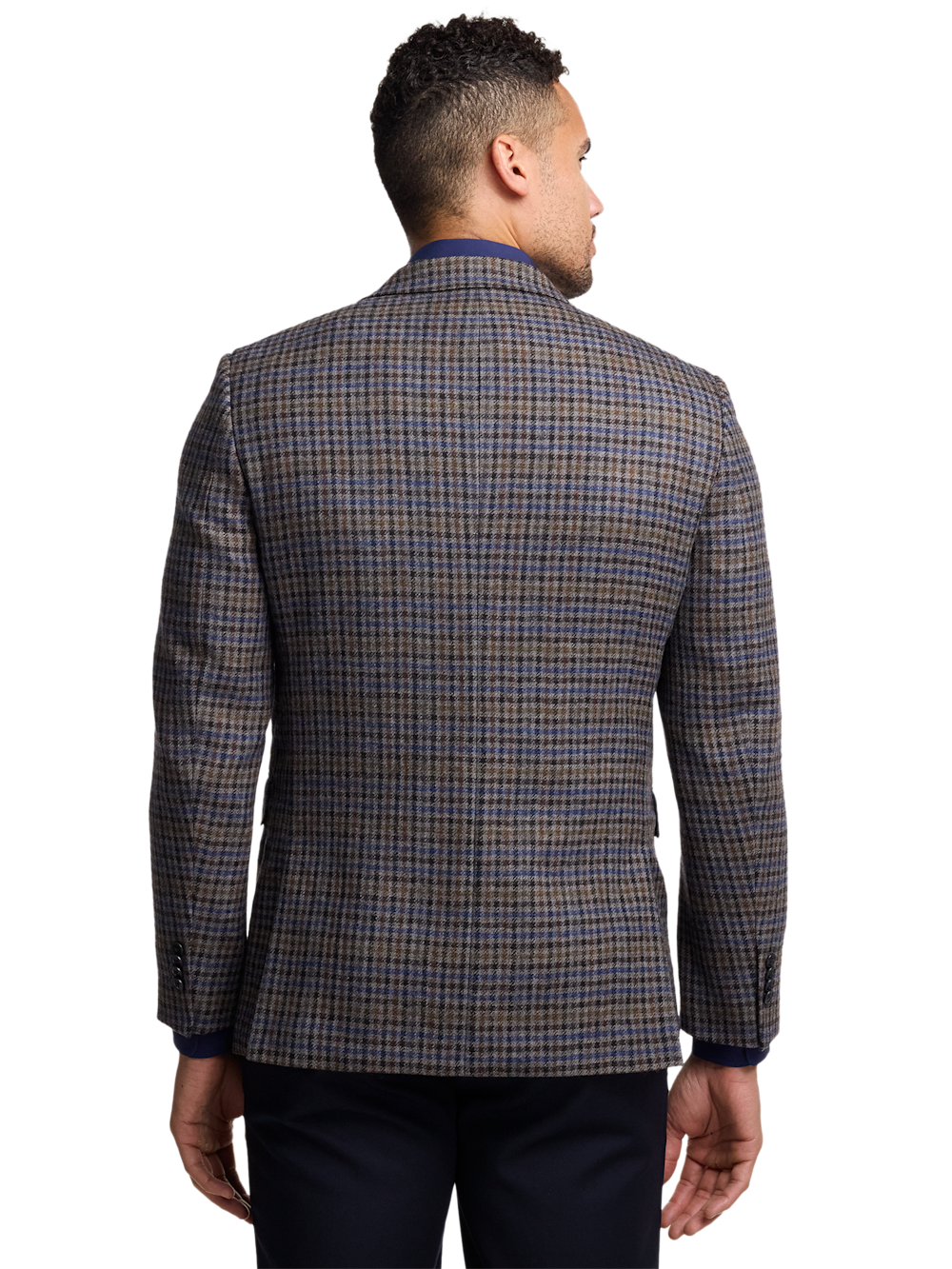 Alternate Image of Wool Check Single Breasted Notch Lapel Sport Coat-7