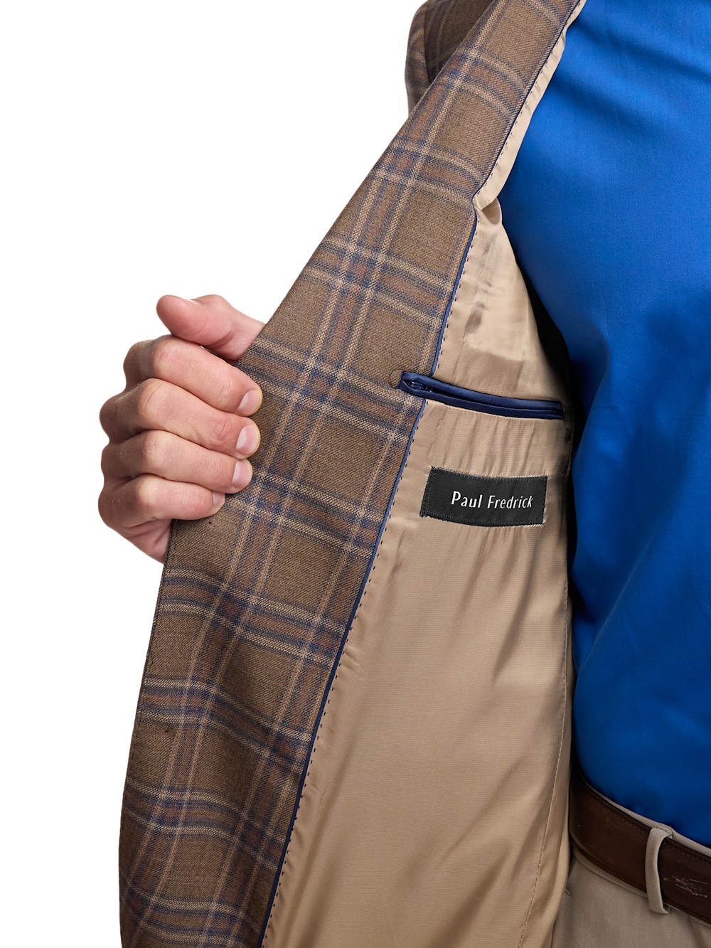 Alternate Image of Wool Windowpane Single Breasted Notch Lapel Sport Coat-4