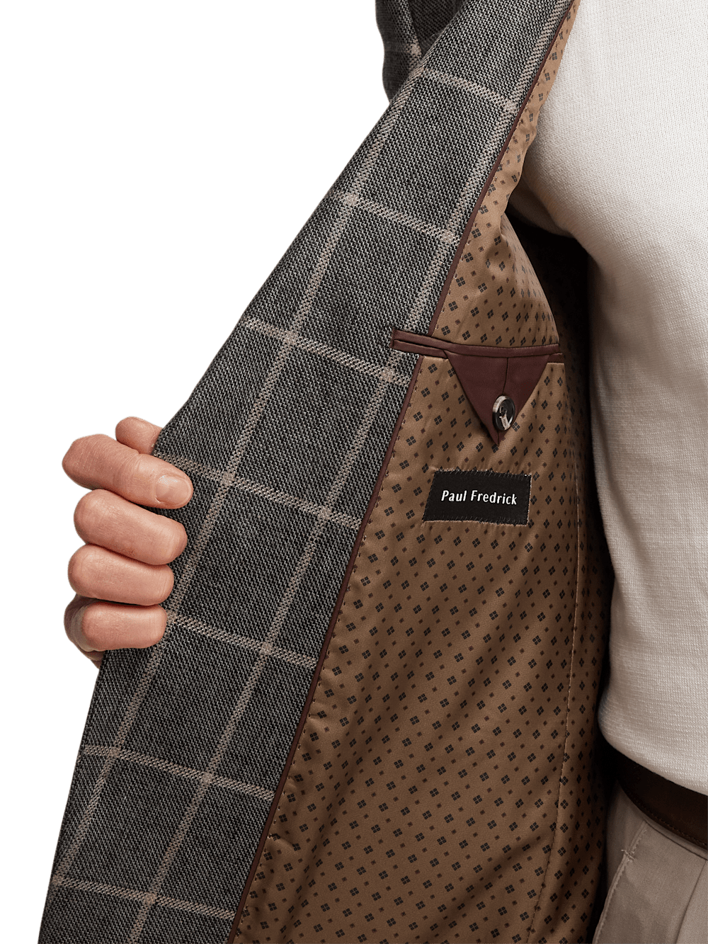 Alternate Image of Linen Windowpane Single Breasted Notch Lapel Sport Coat-3