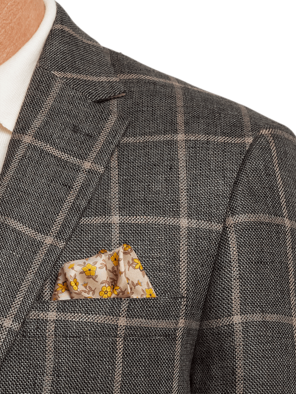 Alternate Image of Linen Windowpane Single Breasted Notch Lapel Sport Coat-5