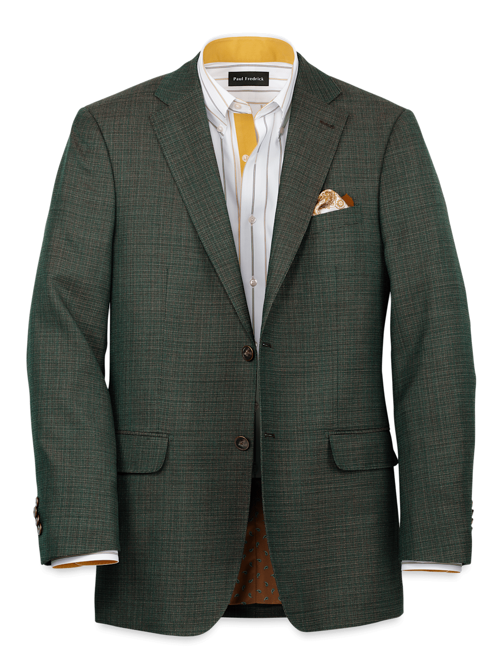 Product Image of Wool Single Breasted Notch Lapel Sport Coat-Green/Tan