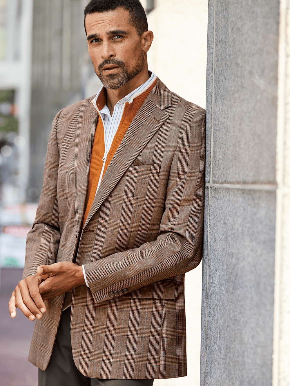 Alternate Image of Wool Plaid Single Breasted Notch Lapel Sport Coat-7