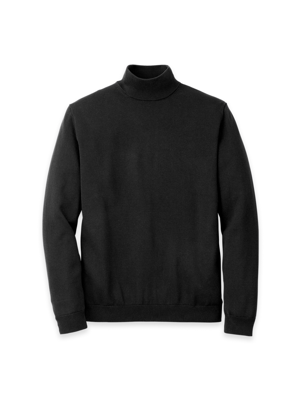 Product Image of Supima Cotton Mock Neck Sweater-Black