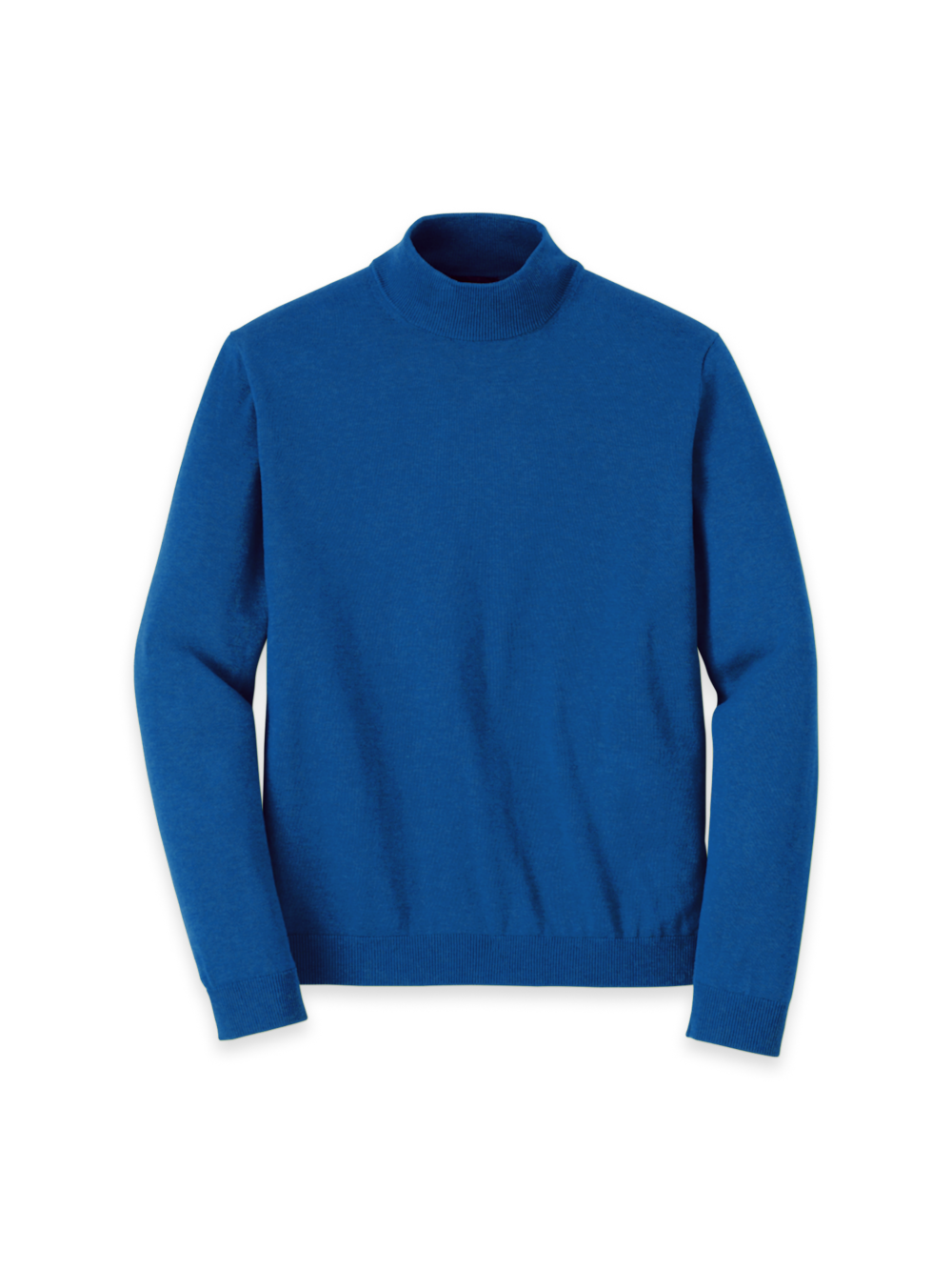 Product Image of Supima Cotton Mock Neck Sweater-Blue