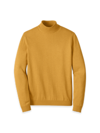 Supima Cotton Mock Neck Sweater - Mustard
