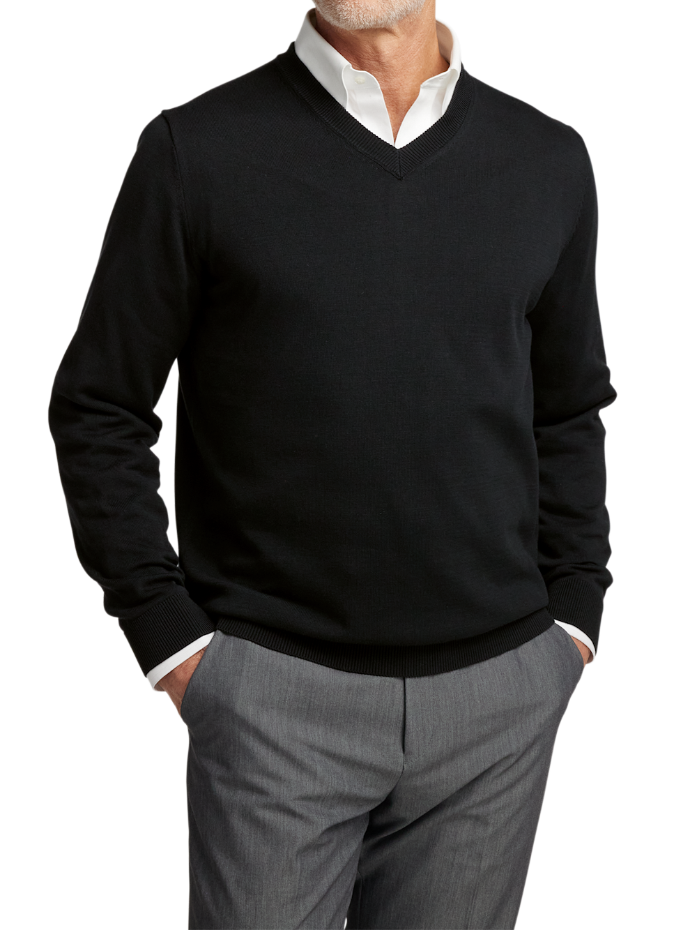 Alternate Image of Supima Cotton V-neck Sweater-1