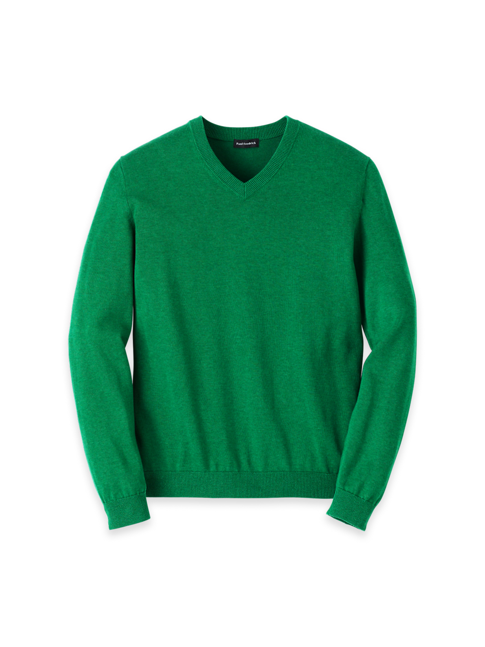 Product Image of Supima Cotton V-neck Sweater-Green