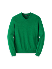 Supima Cotton V-neck Sweater - Green