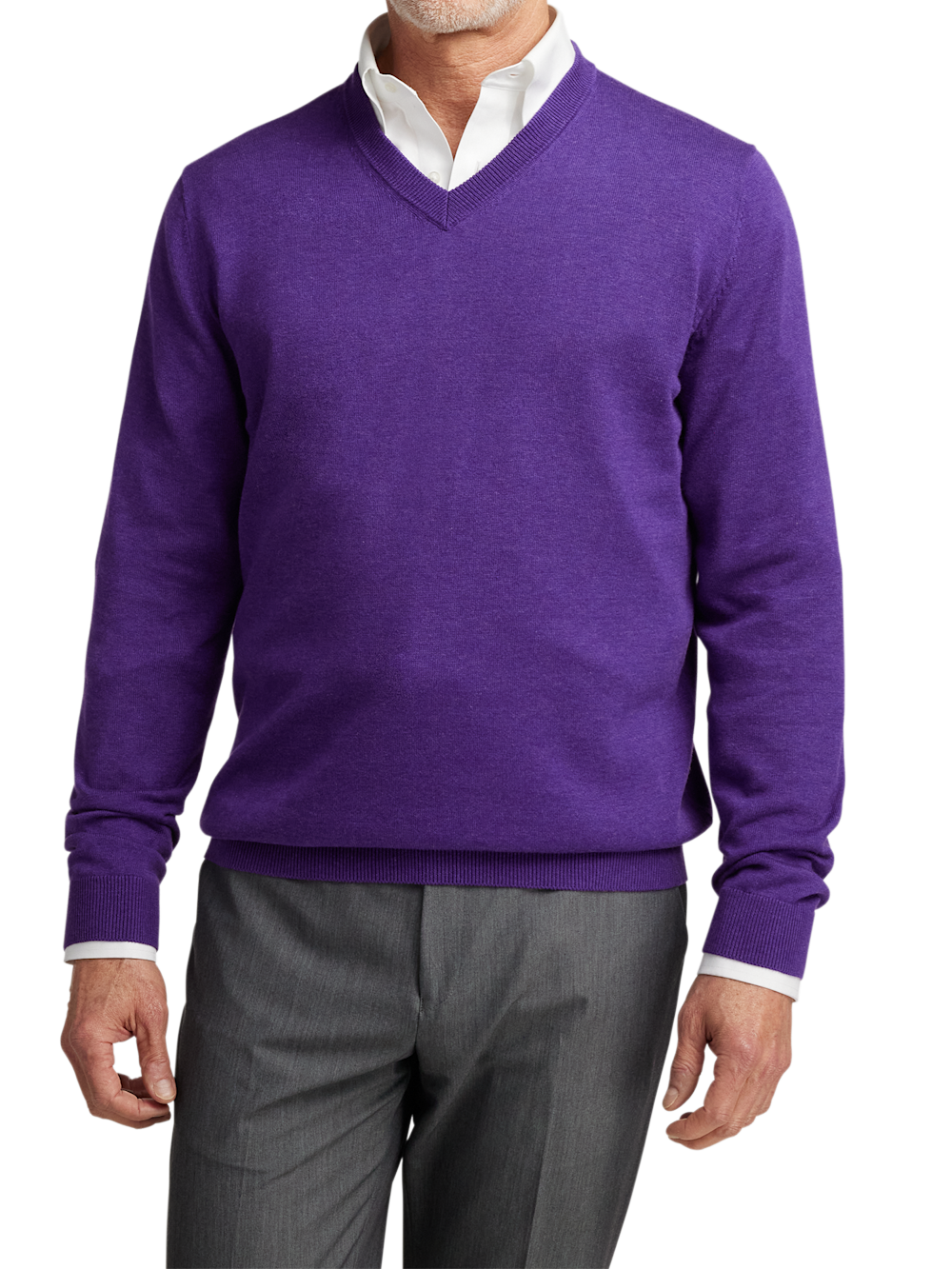Alternate Image of Supima Cotton V-neck Sweater-1