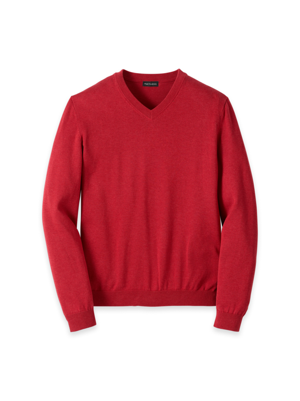 Product Image of Supima Cotton V-neck Sweater-Red