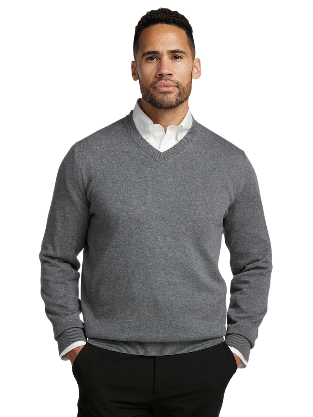 Alternate Image of Supima Cotton V-neck Sweater-1