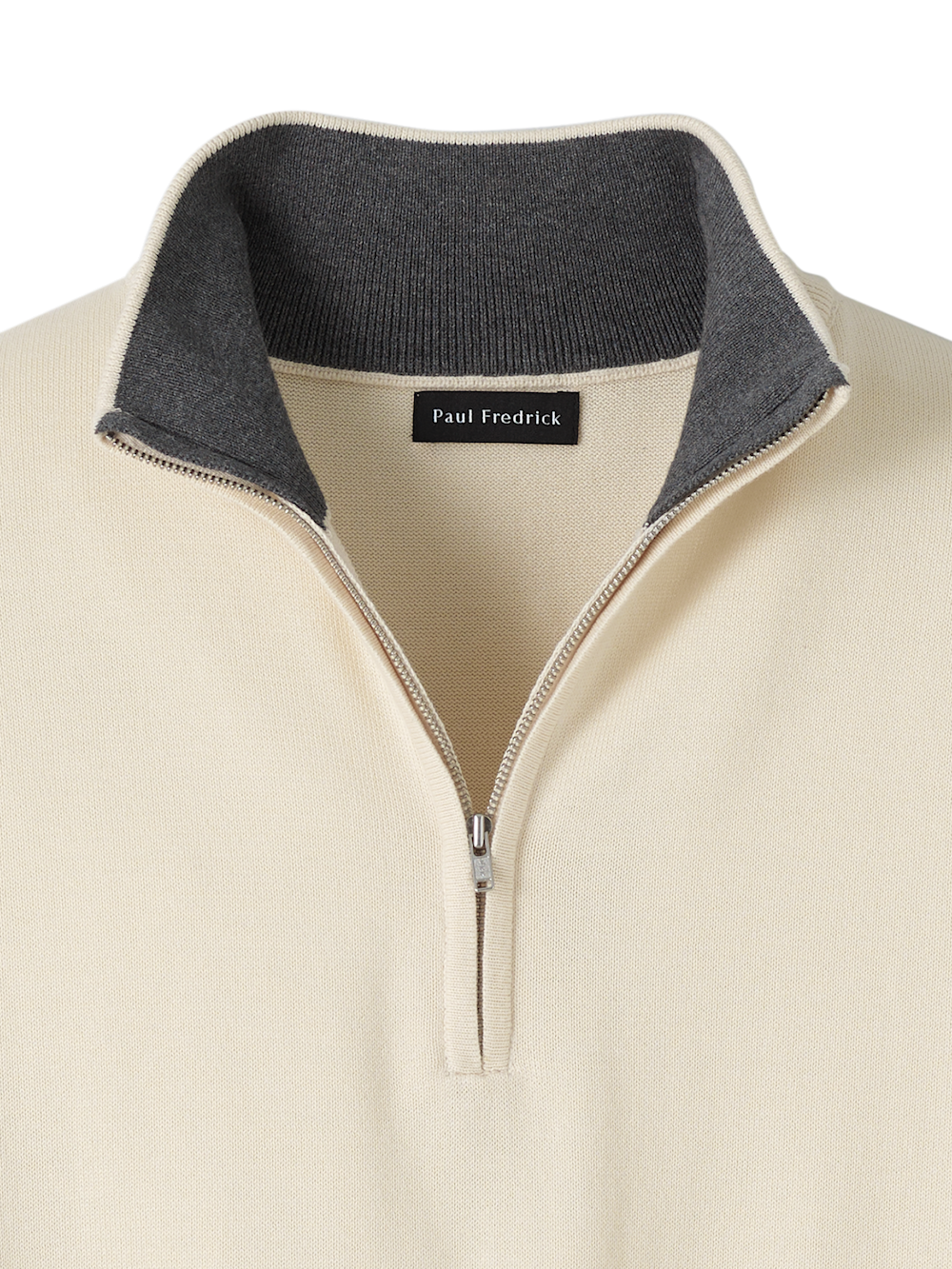 Alternate Image of Supima Cotton Quarter Zip Mock Neck Sweater-5