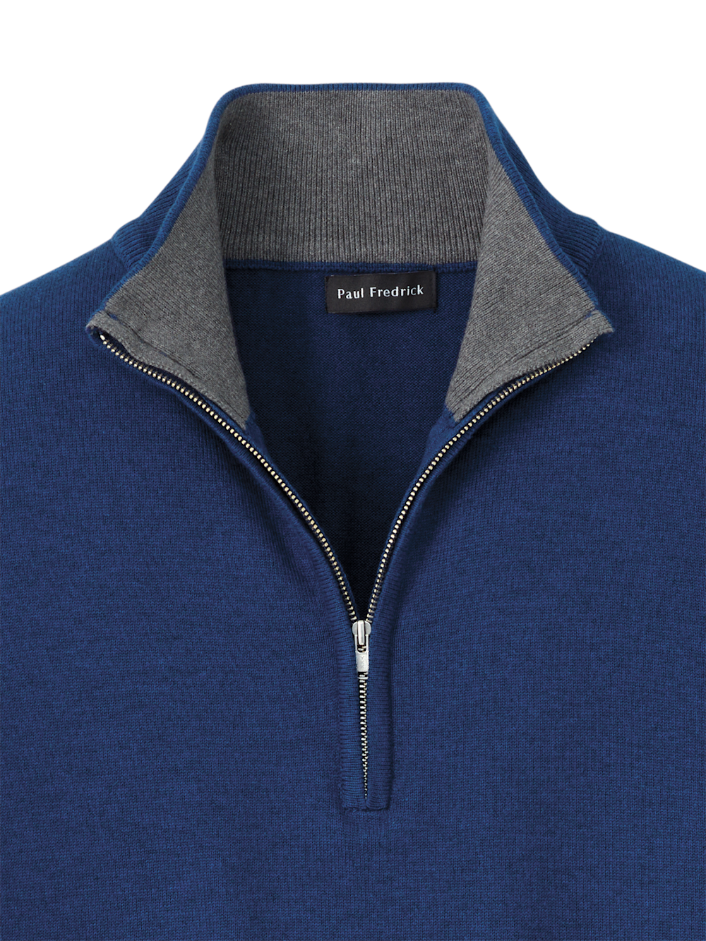 Alternate Image of Supima Cotton Quarter Zip Mock Neck Sweater-5