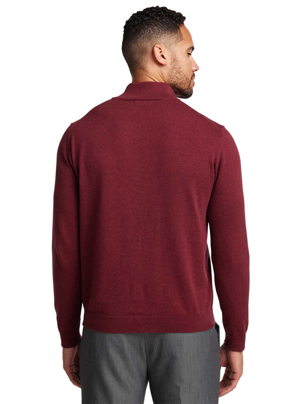 Alternate Image of Supima Cotton Quarter Zip Mock Neck Sweater-4