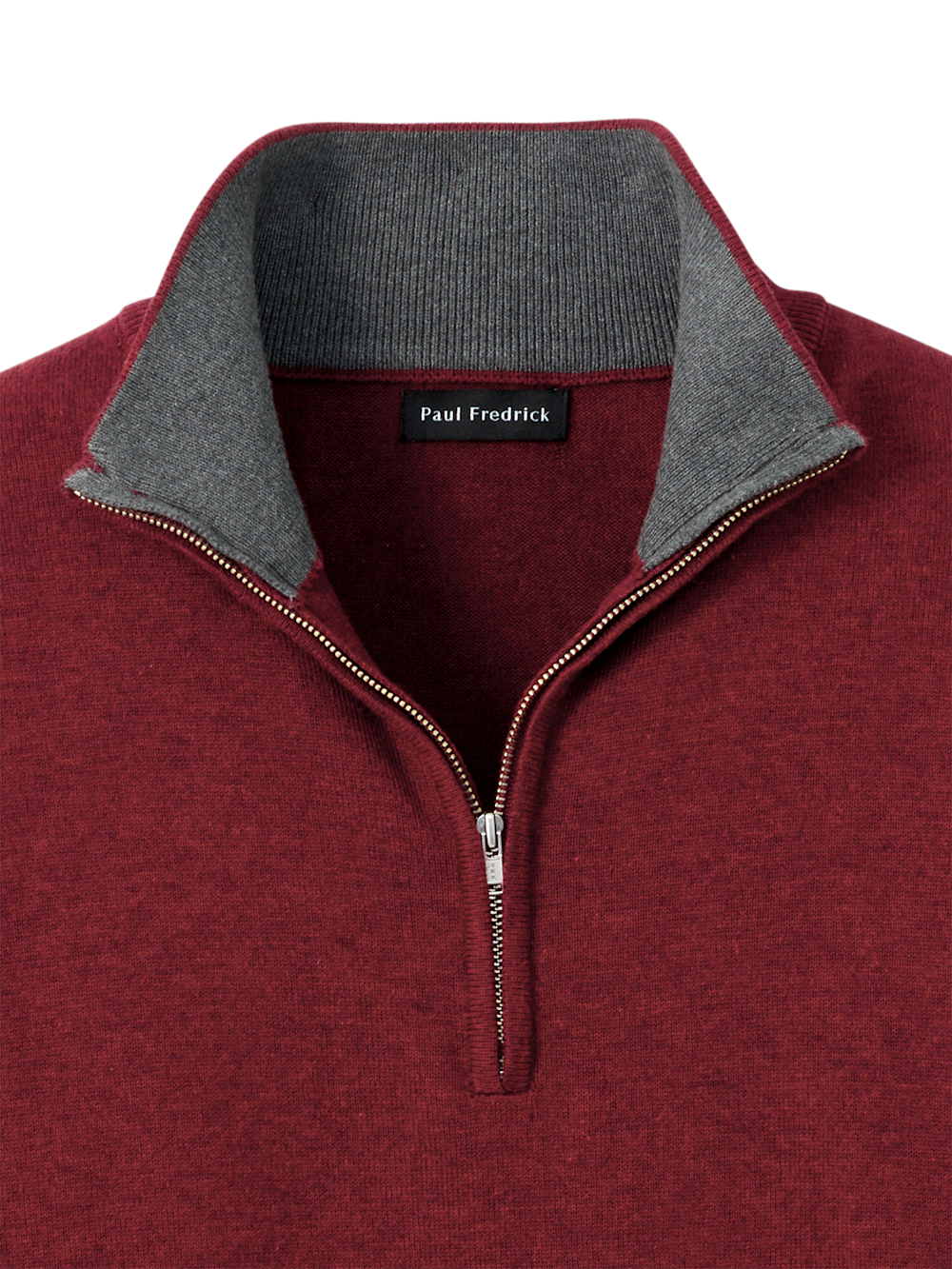 Alternate Image of Supima Cotton Quarter Zip Mock Neck Sweater-5